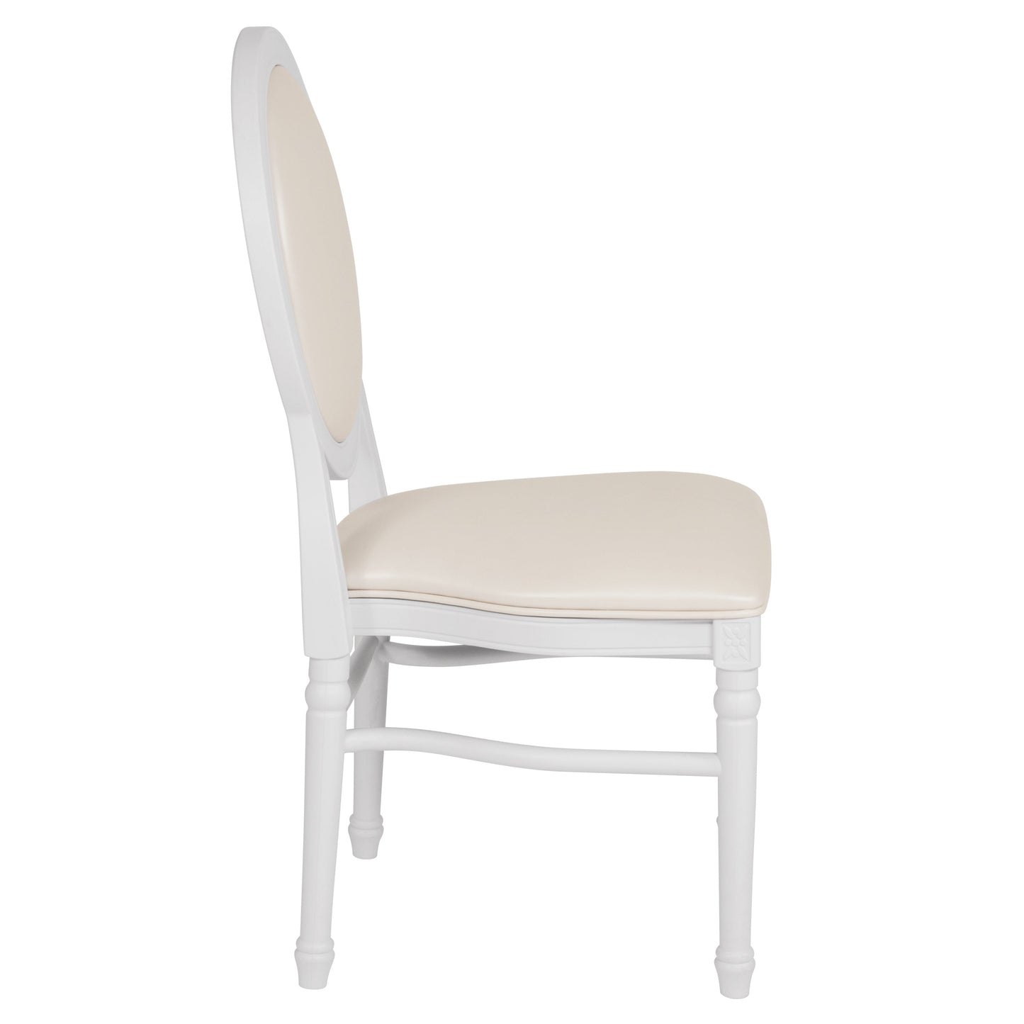 White Round Back Dining Chair LE-W-W-MON-GG