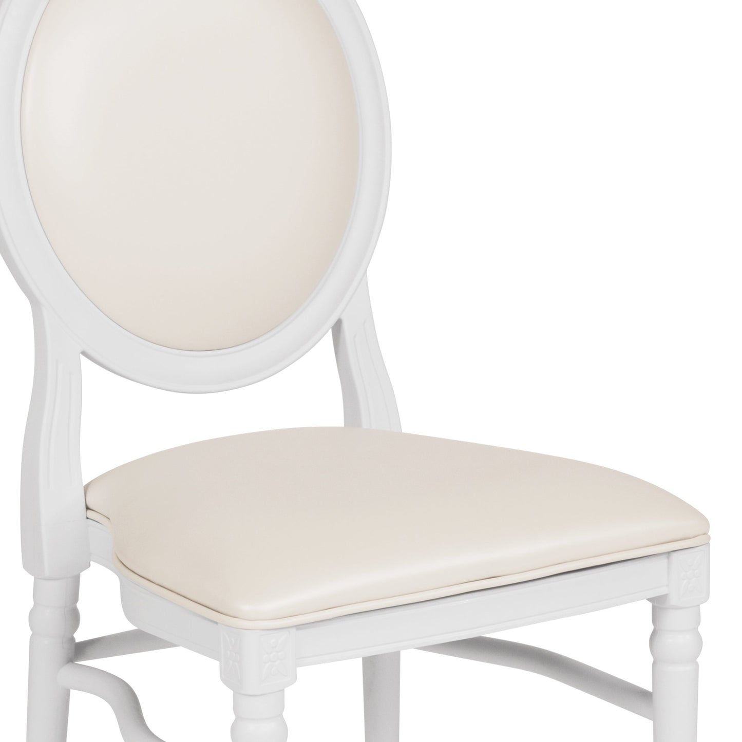 White Round Back Dining Chair LE-W-W-MON-GG