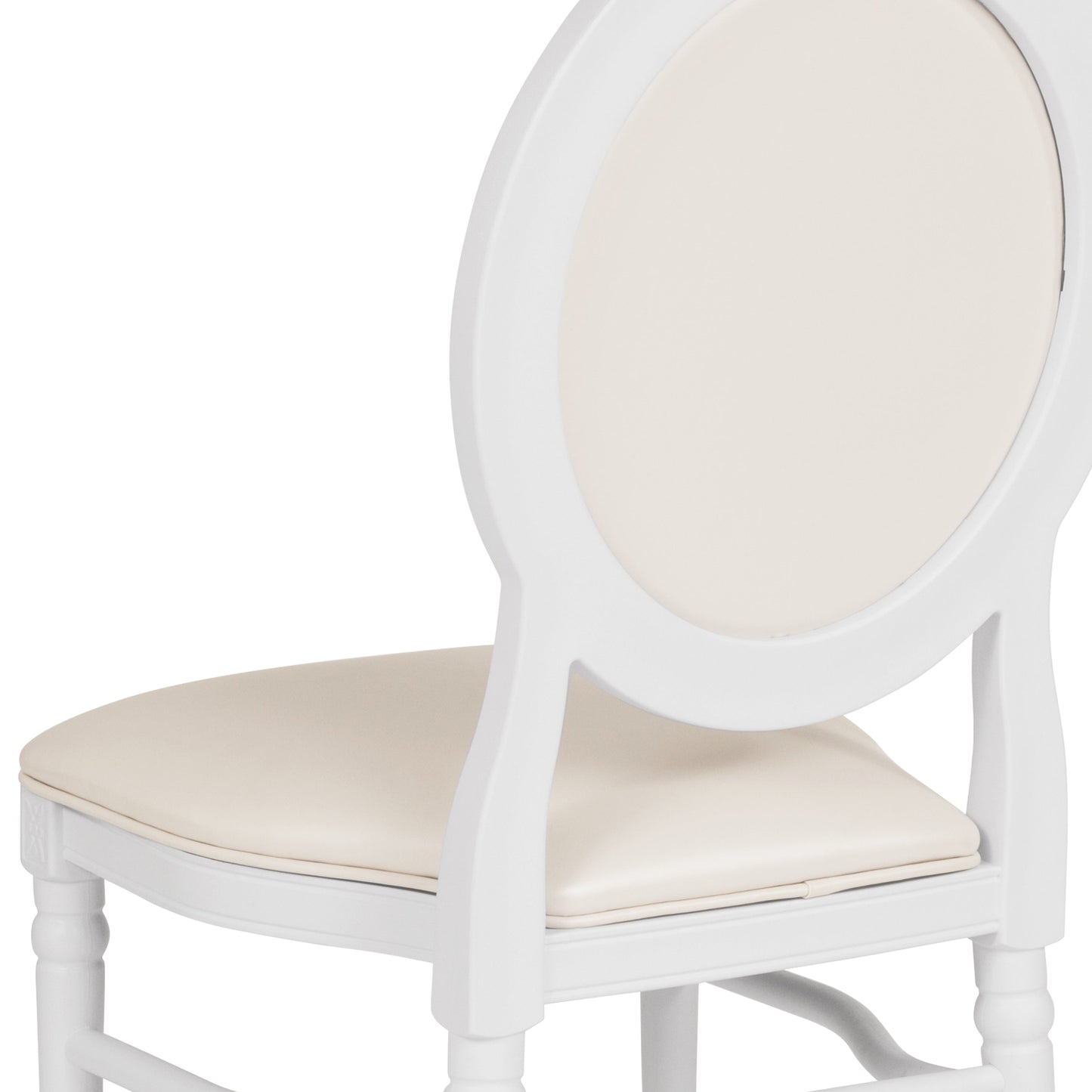 White Round Back Dining Chair LE-W-W-MON-GG