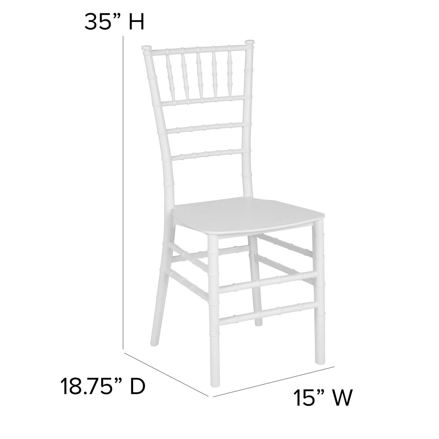 White Resin Chiavari Chair LE-WHITE-M-GG