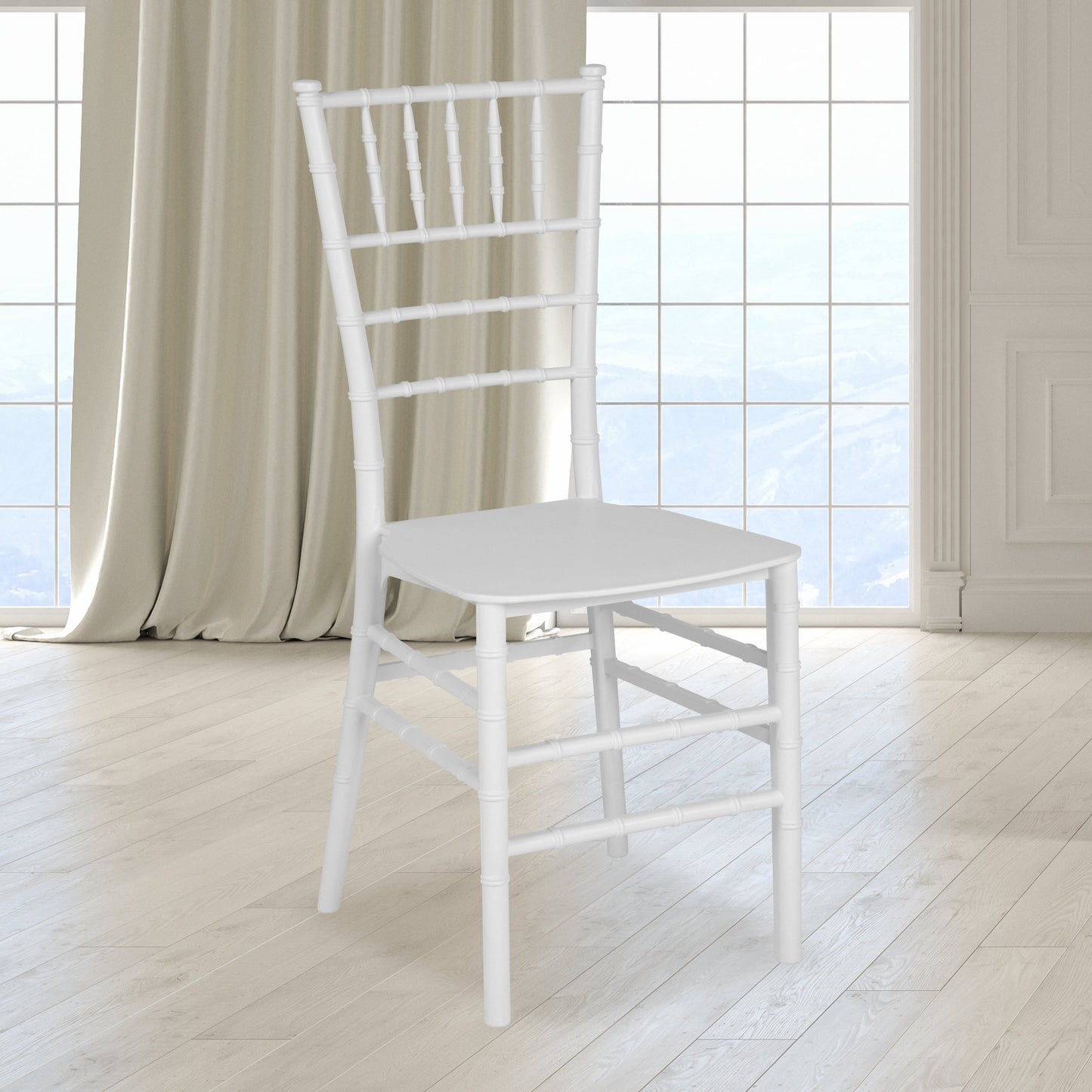 White Resin Chiavari Chair LE-WHITE-M-GG