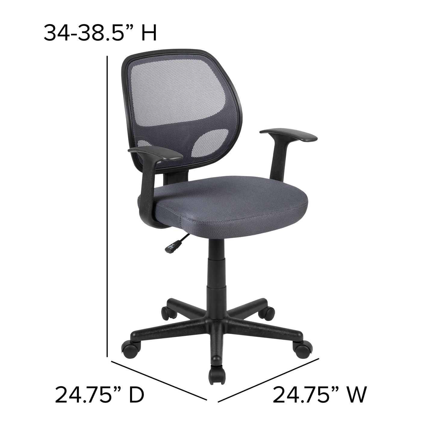 Mid-Back Gray Mesh Task Chair LF-118P-T-GY-GG