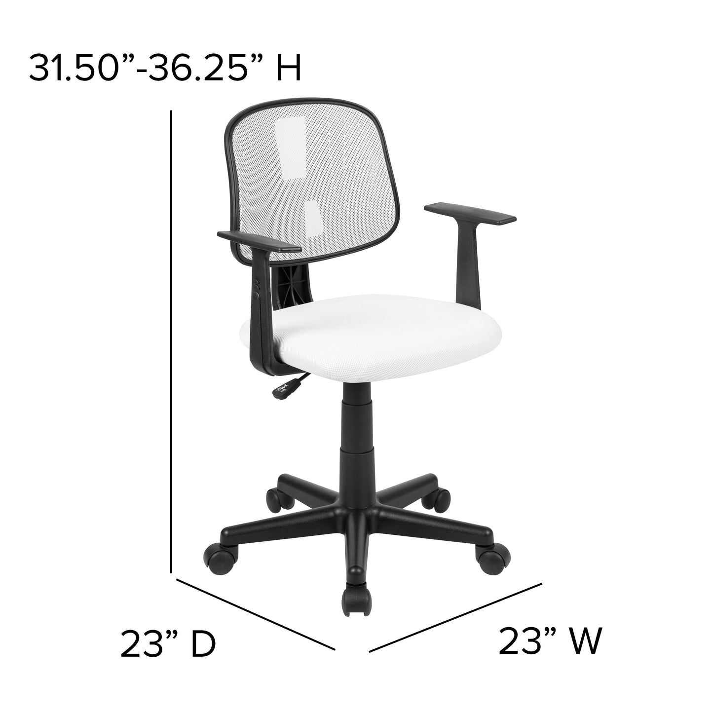 Pivot Back White Mesh Chair LF-134-A-WH-GG