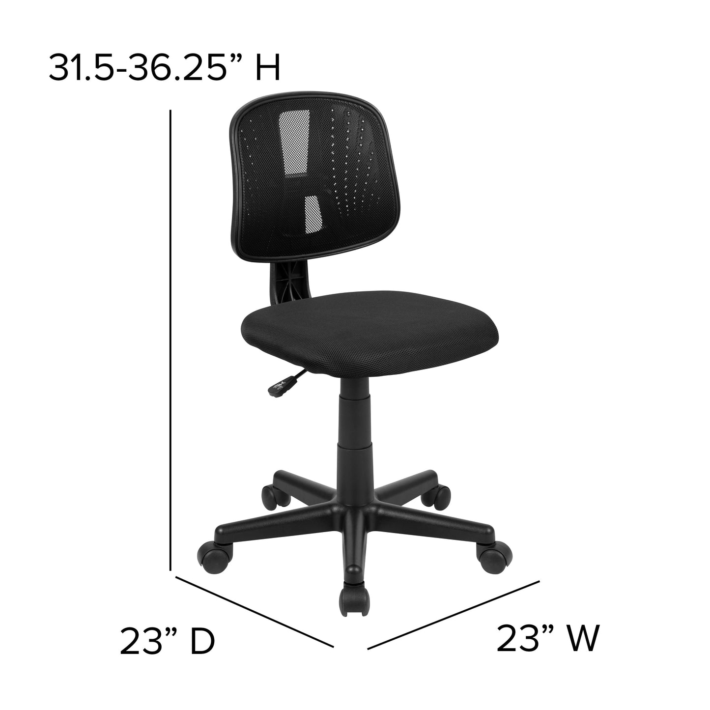 Pivot Back Black Mesh Chair LF-134-BK-GG