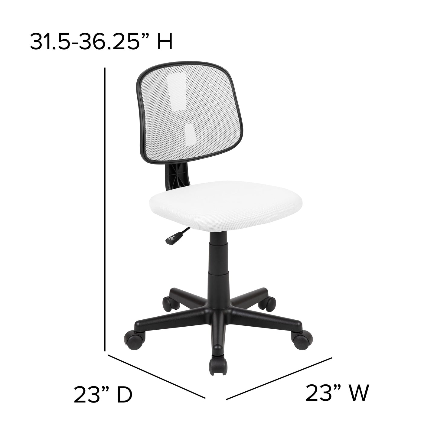 Pivot Back White Mesh Chair LF-134-WH-GG