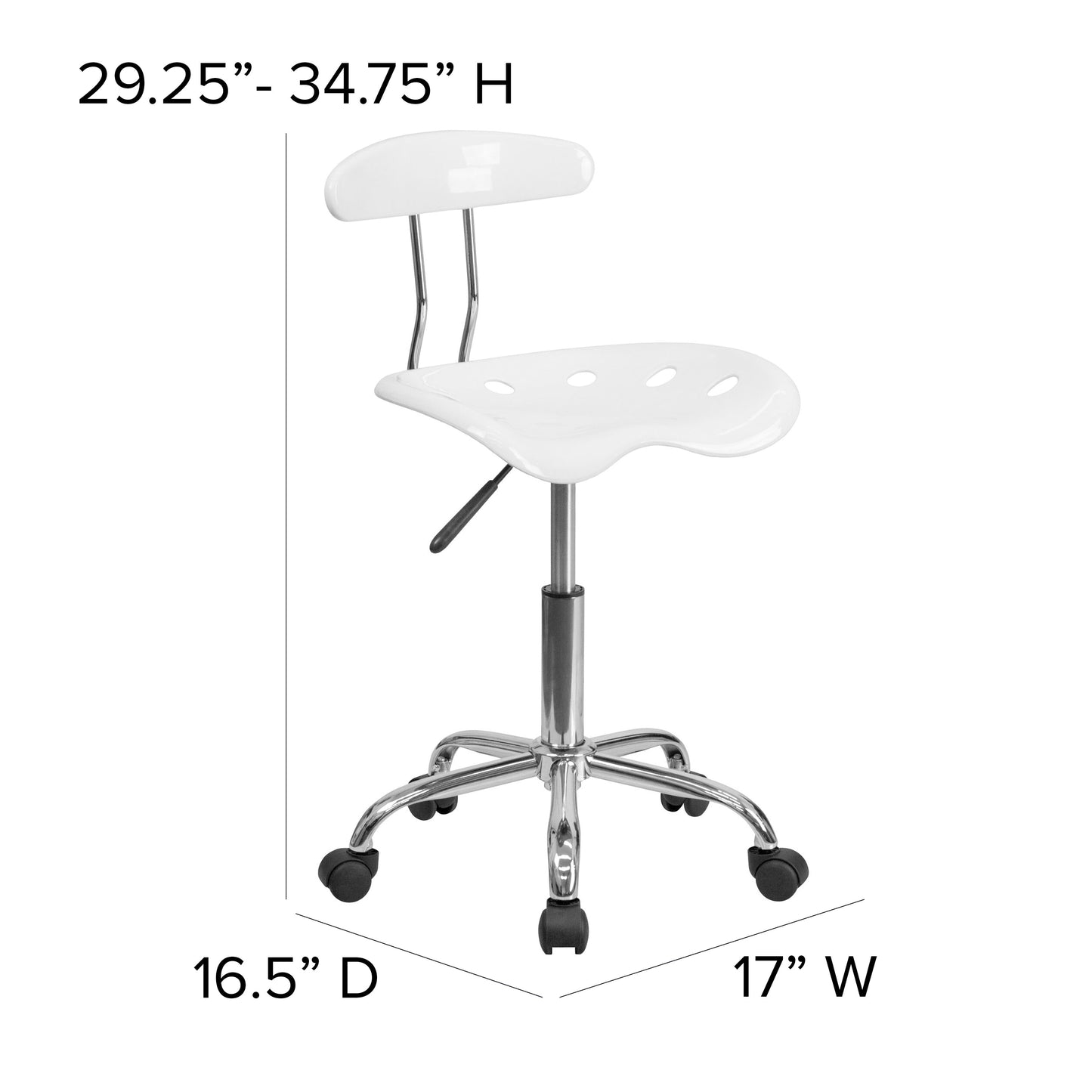 White Tractor Task Chair LF-214-WHITE-GG