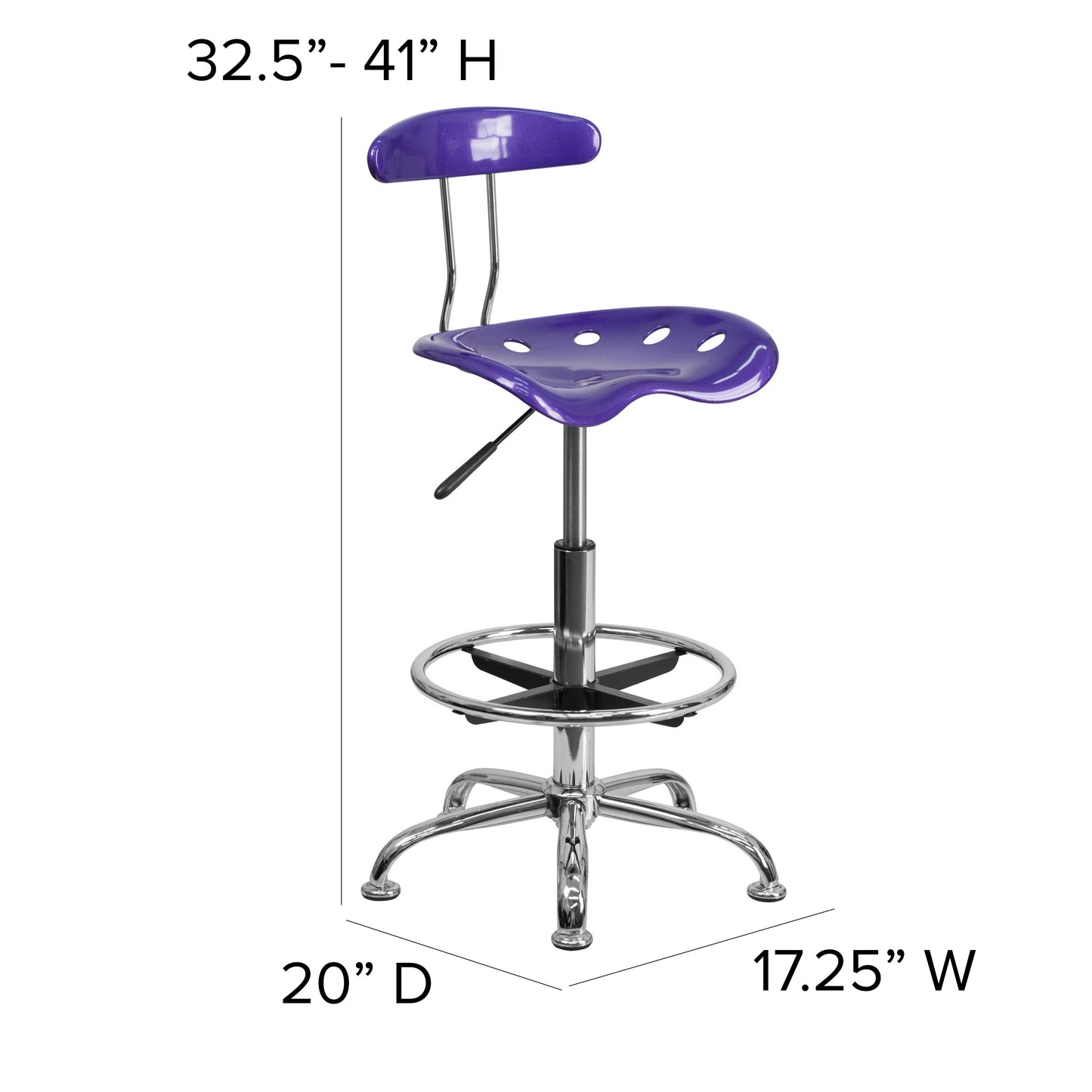 Violet Tractor Stool LF-215-VIOLET-GG