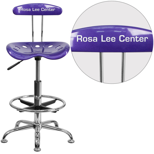 Violet Tractor Stool LF-215-VIOLET-TXTEMB-VYL-GG