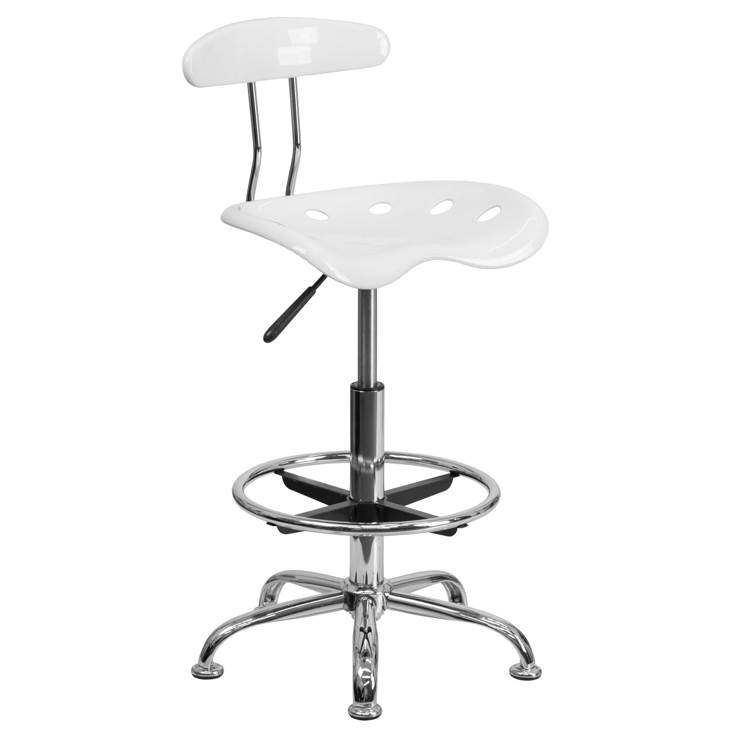 White Tractor Stool LF-215-WHITE-GG