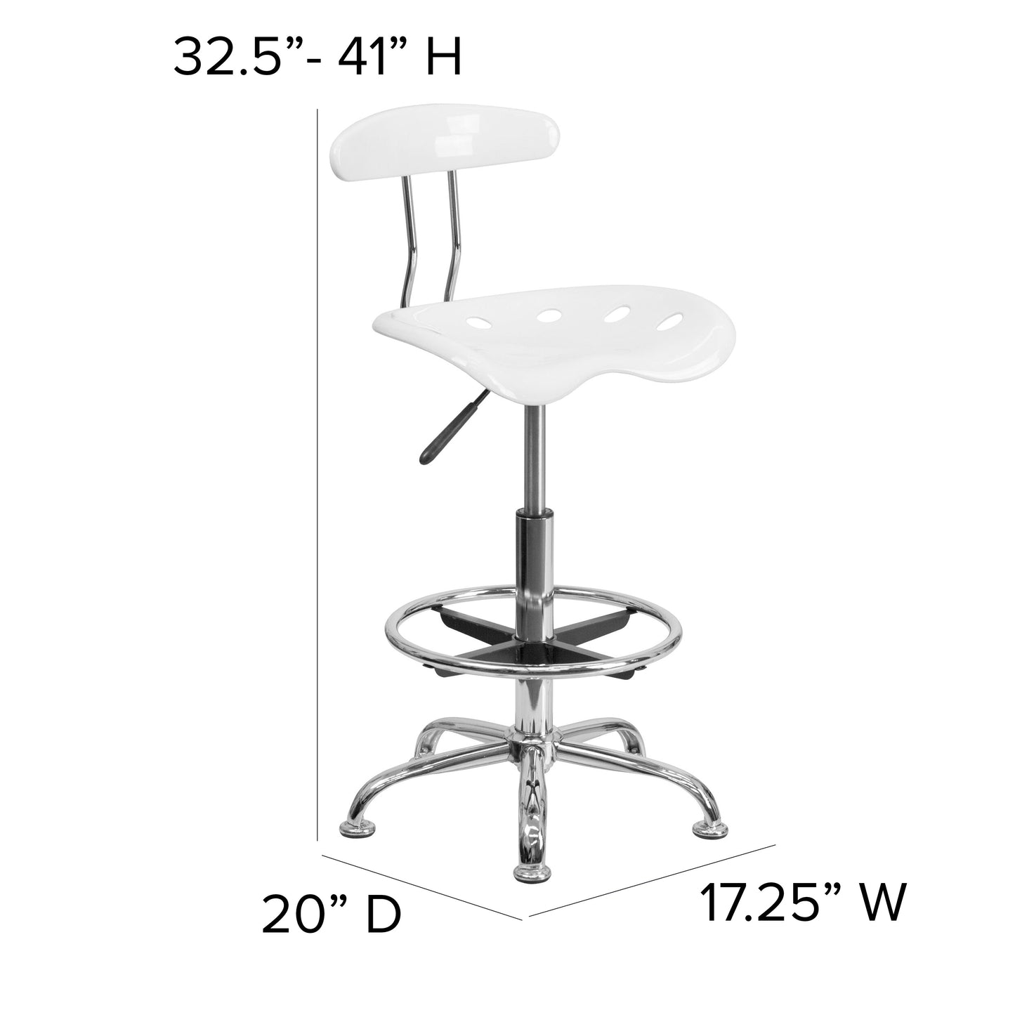 White Tractor Stool LF-215-WHITE-GG