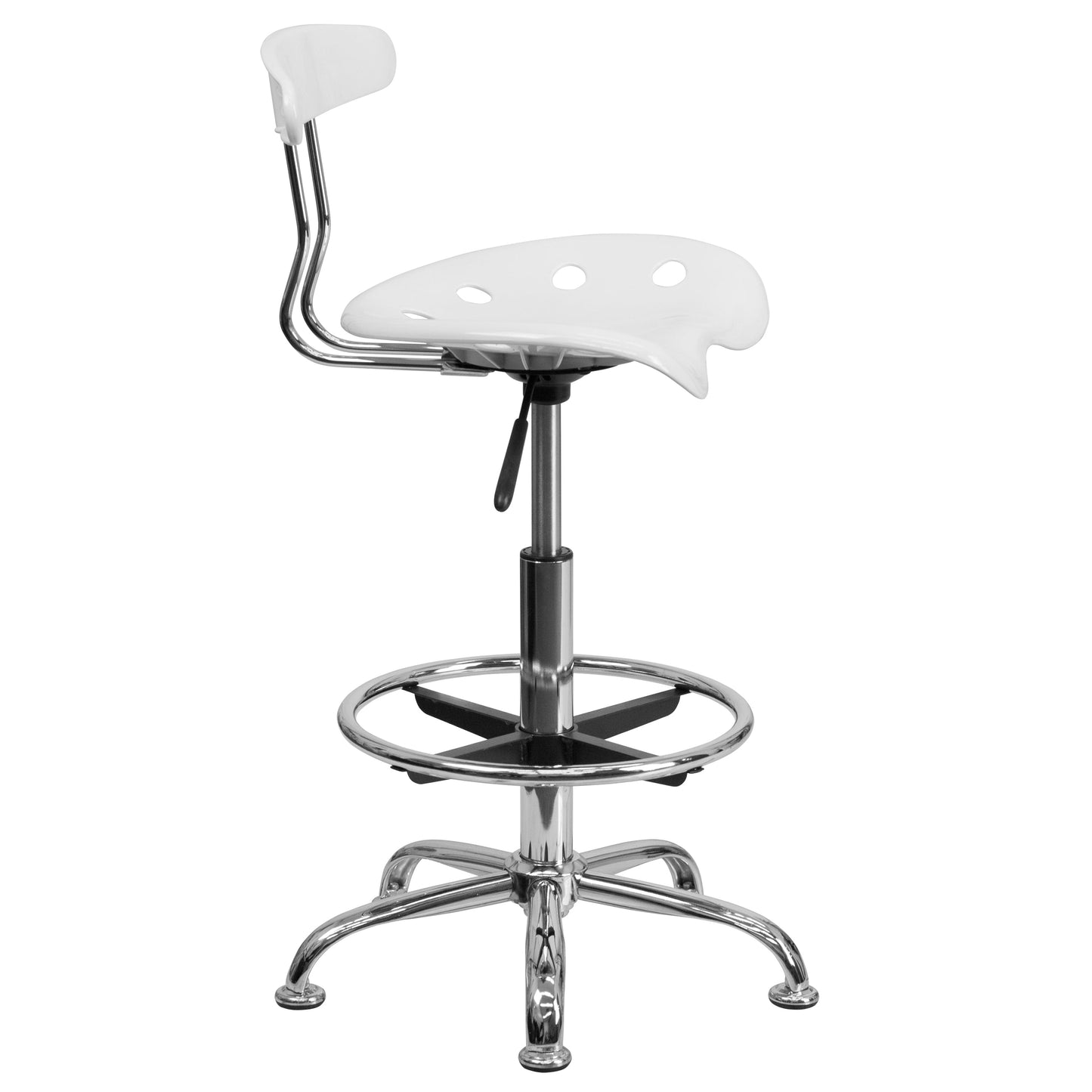 White Tractor Stool LF-215-WHITE-GG