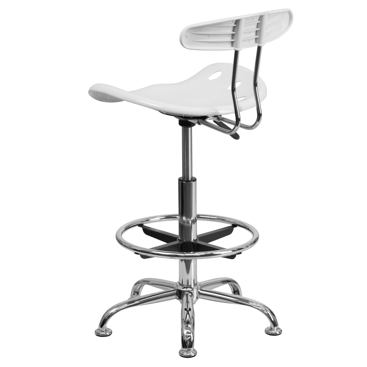 White Tractor Stool LF-215-WHITE-GG