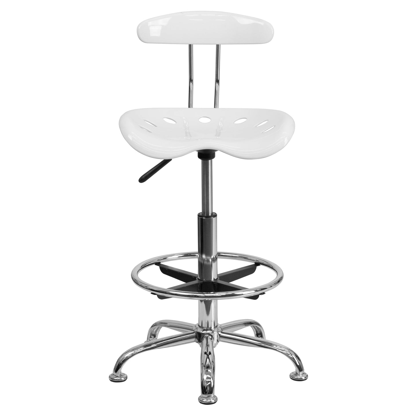 White Tractor Stool LF-215-WHITE-GG