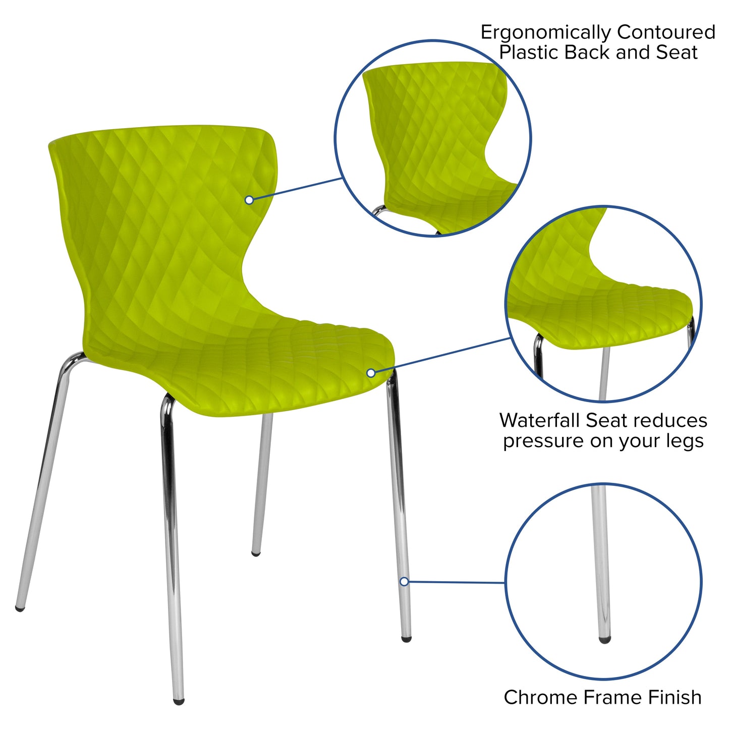 Green Plastic Stack Chair LF-7-07C-CGRN-GG