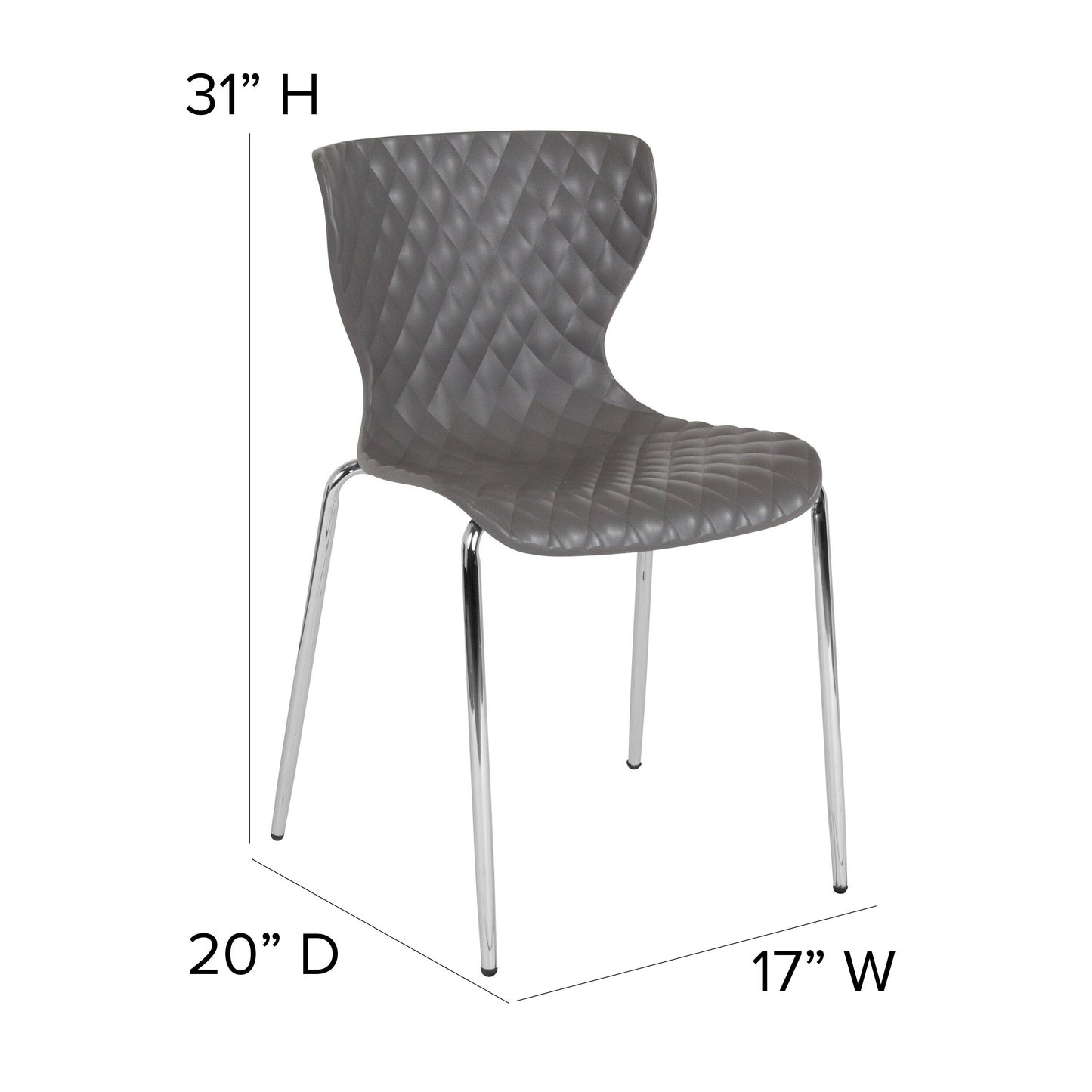 Gray Plastic Stack Chair LF-7-07C-GRY-GG