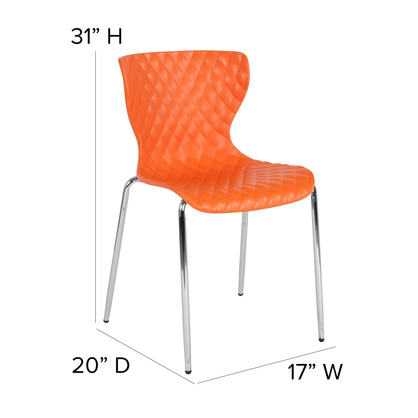 Orange Plastic Stack Chair LF-7-07C-ORNG-GG