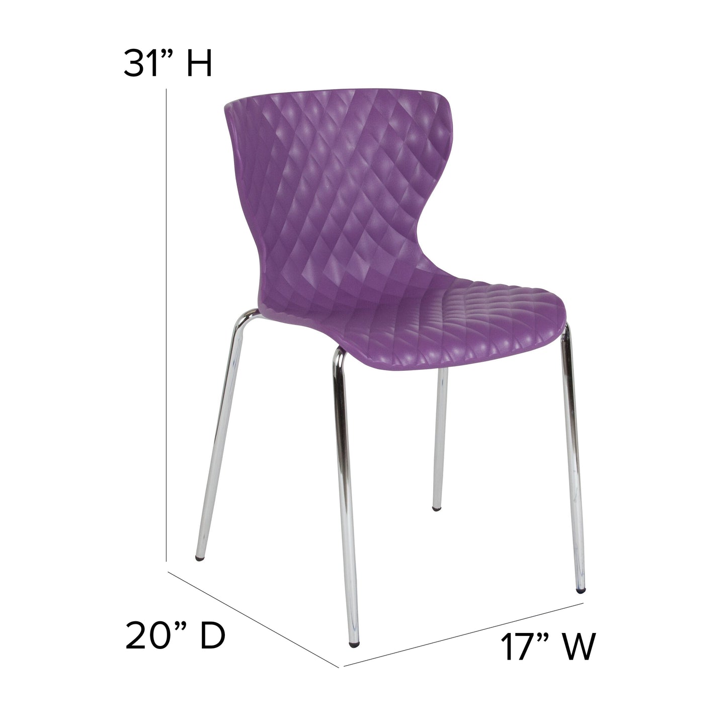 Purple Plastic Stack Chair LF-7-07C-PUR-GG