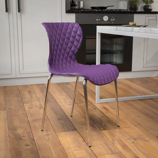 Purple Plastic Stack Chair LF-7-07C-PUR-GG