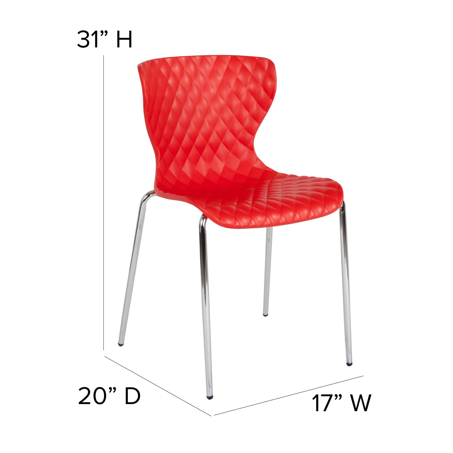 Red Plastic Stack Chair LF-7-07C-RED-GG