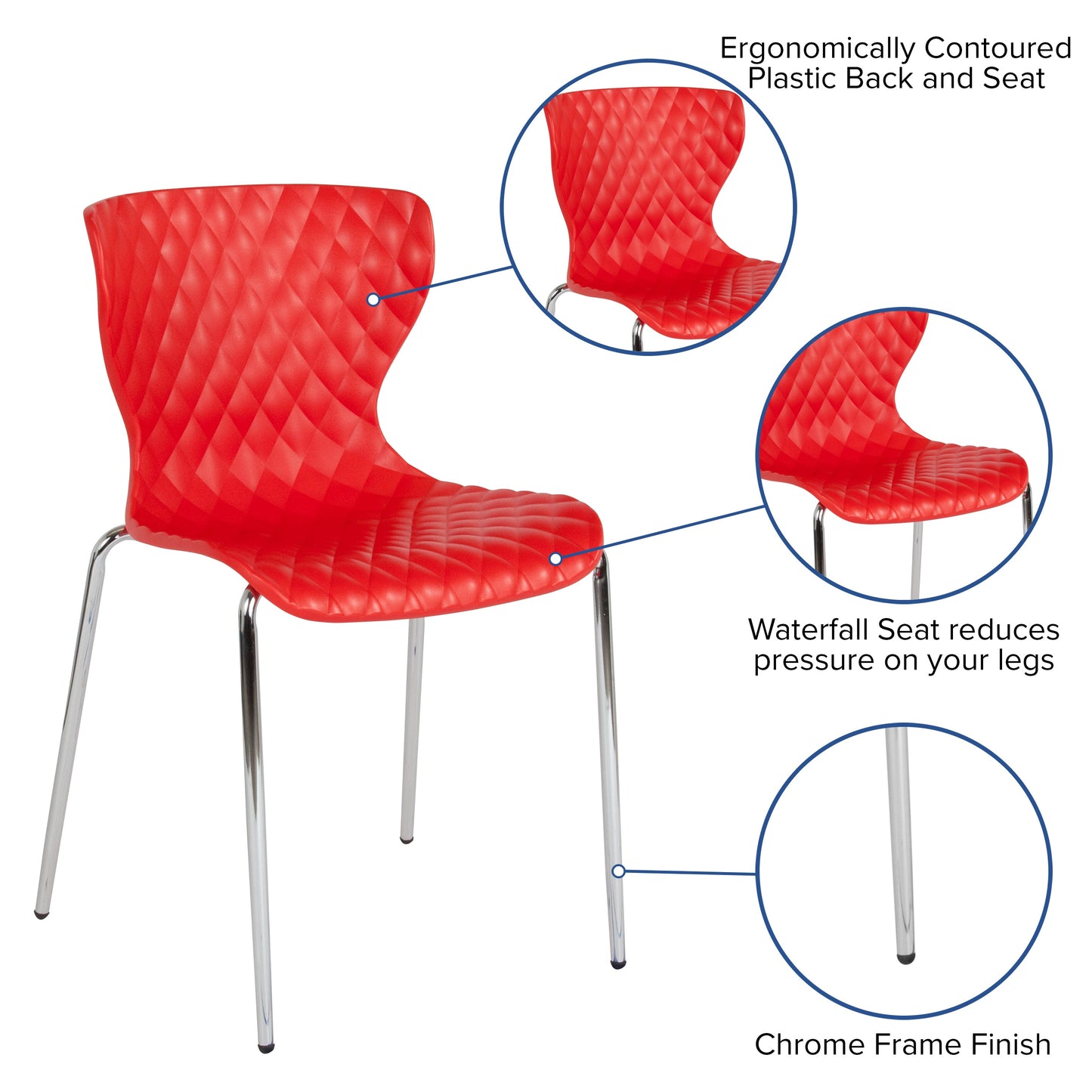 Red Plastic Stack Chair LF-7-07C-RED-GG