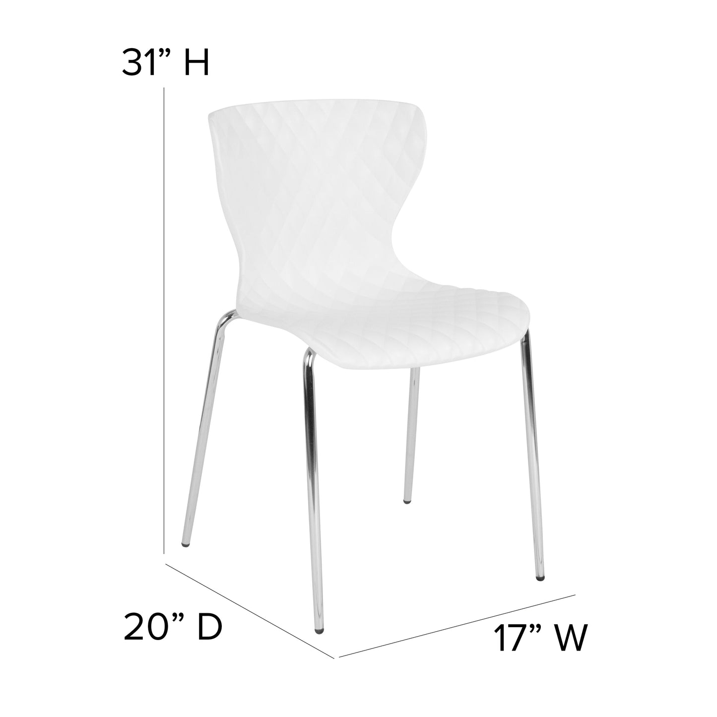 White Plastic Stack Chair LF-7-07C-WH-GG