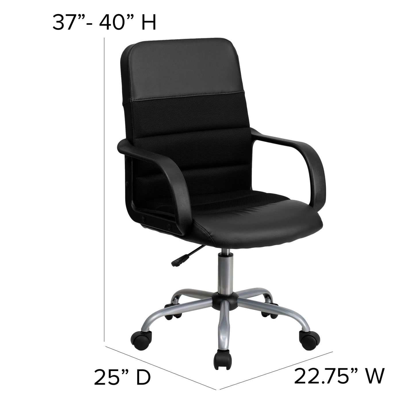 Black Mid-Back Task Chair LF-W-61B-2-GG