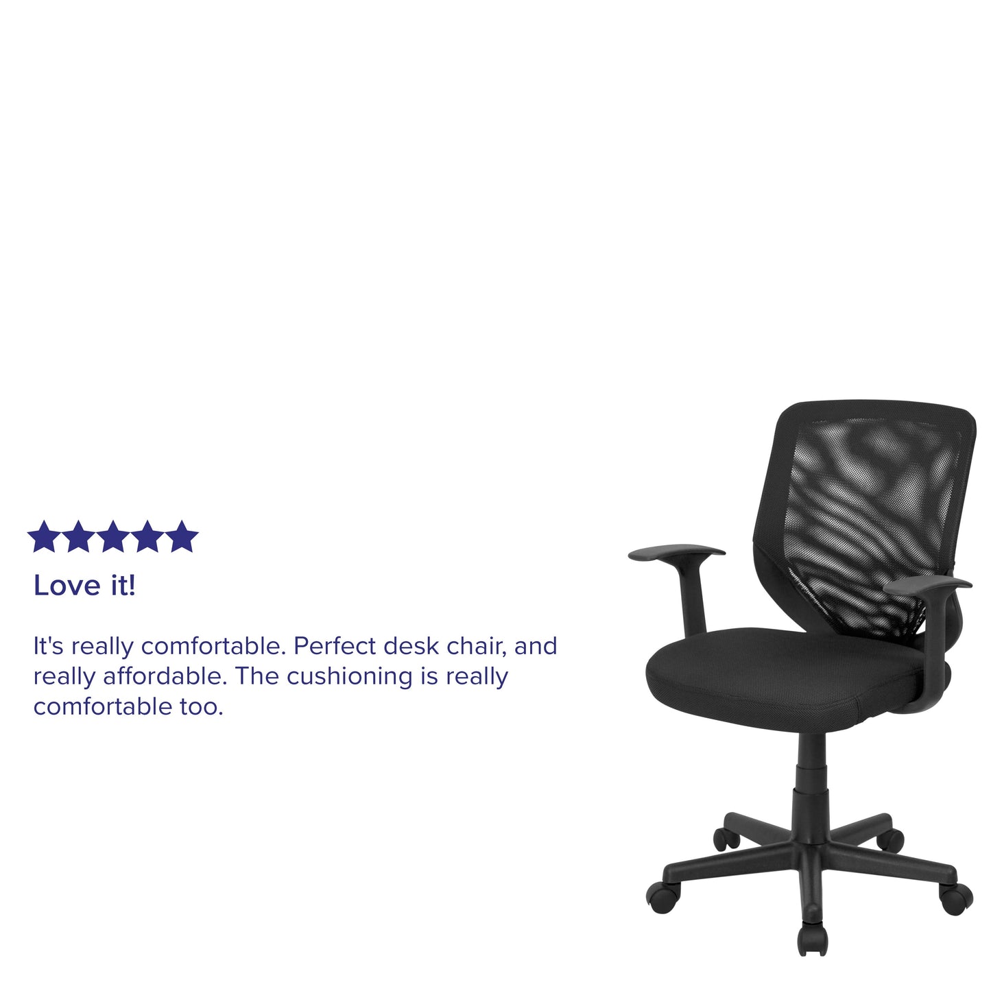 Black Mid-Back Task Chair LF-W-95A-BK-GG