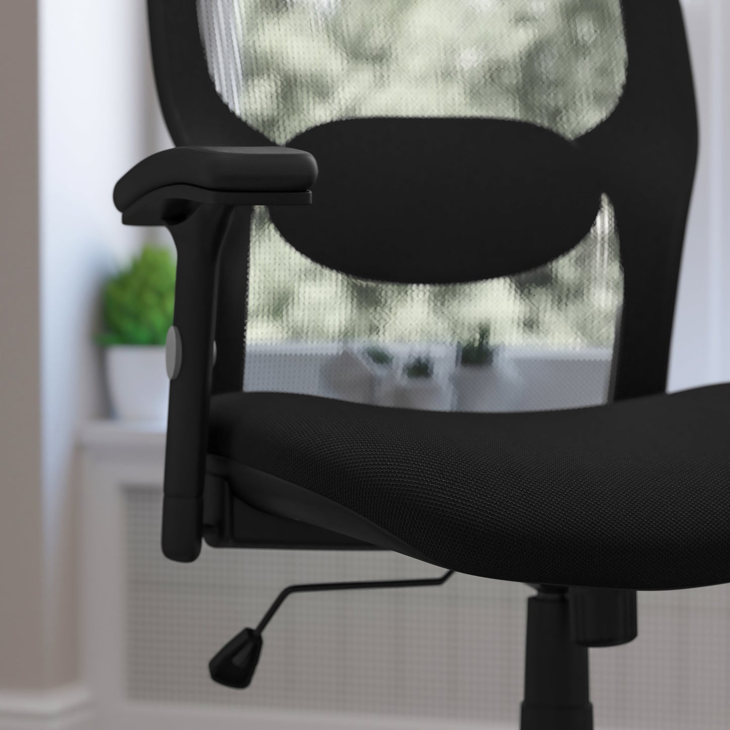 Black Mid-Back Mesh Chair LF-W42B-GG