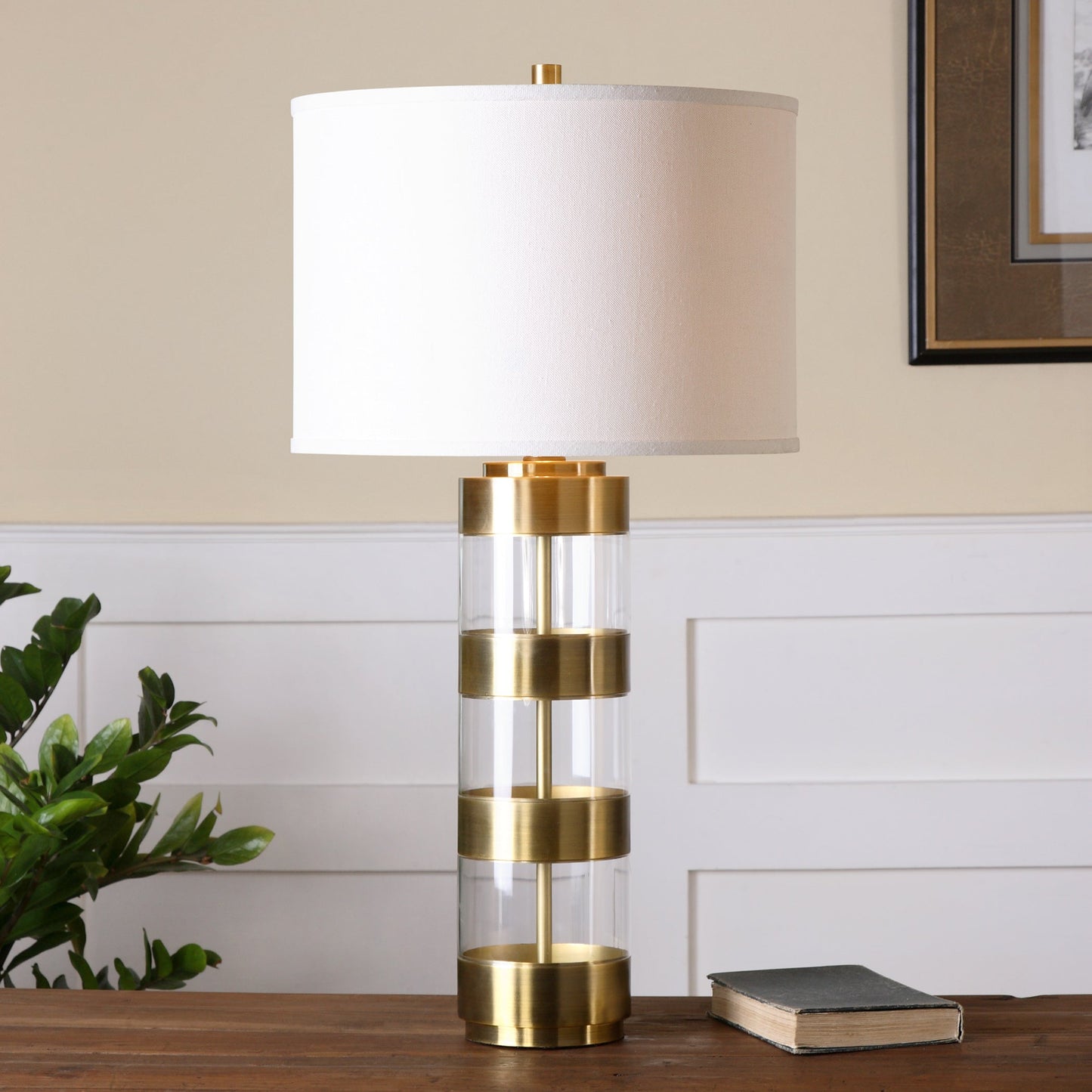 Uttermost Angora Brushed Brass Table Lamp