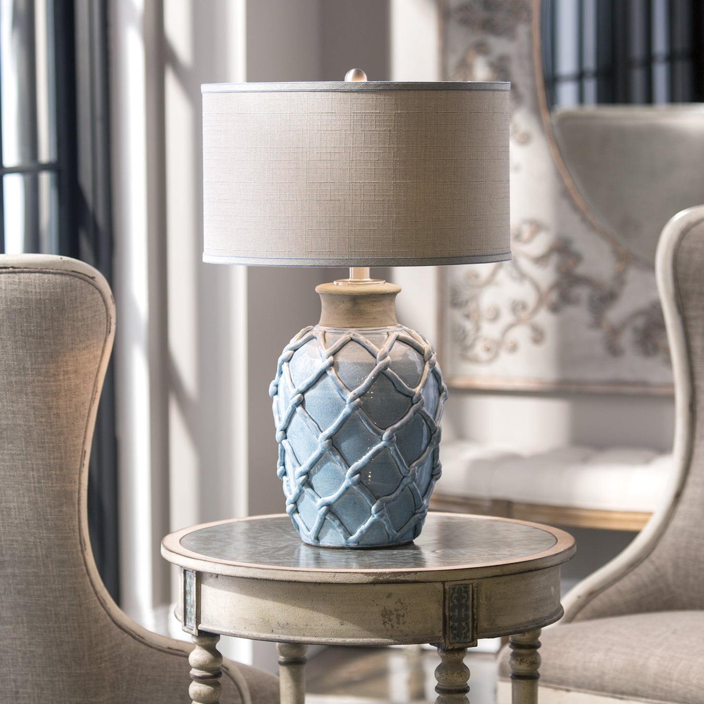 Uttermost Parterre Pale Blue Table Lamp