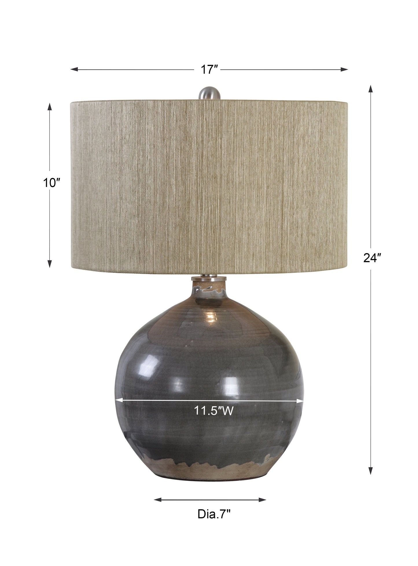 Uttermost Vardenis Gray Ceramic Lamp