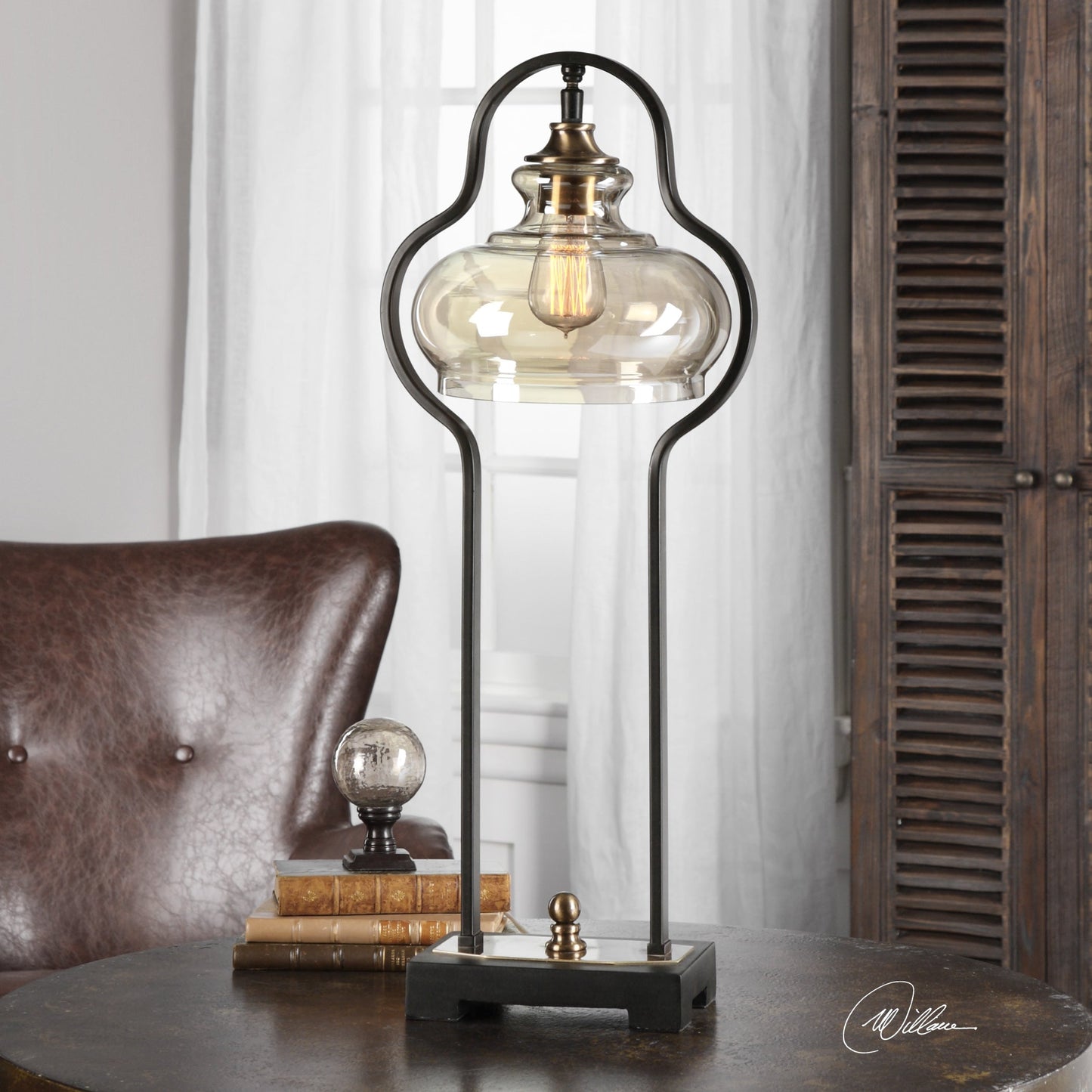 Uttermost Cotulla Aged Black Desk Lamp