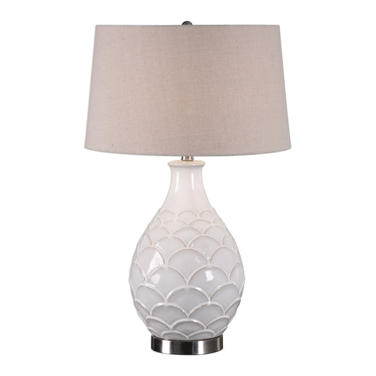 Uttermost Camellia Glossed White Table Lamp