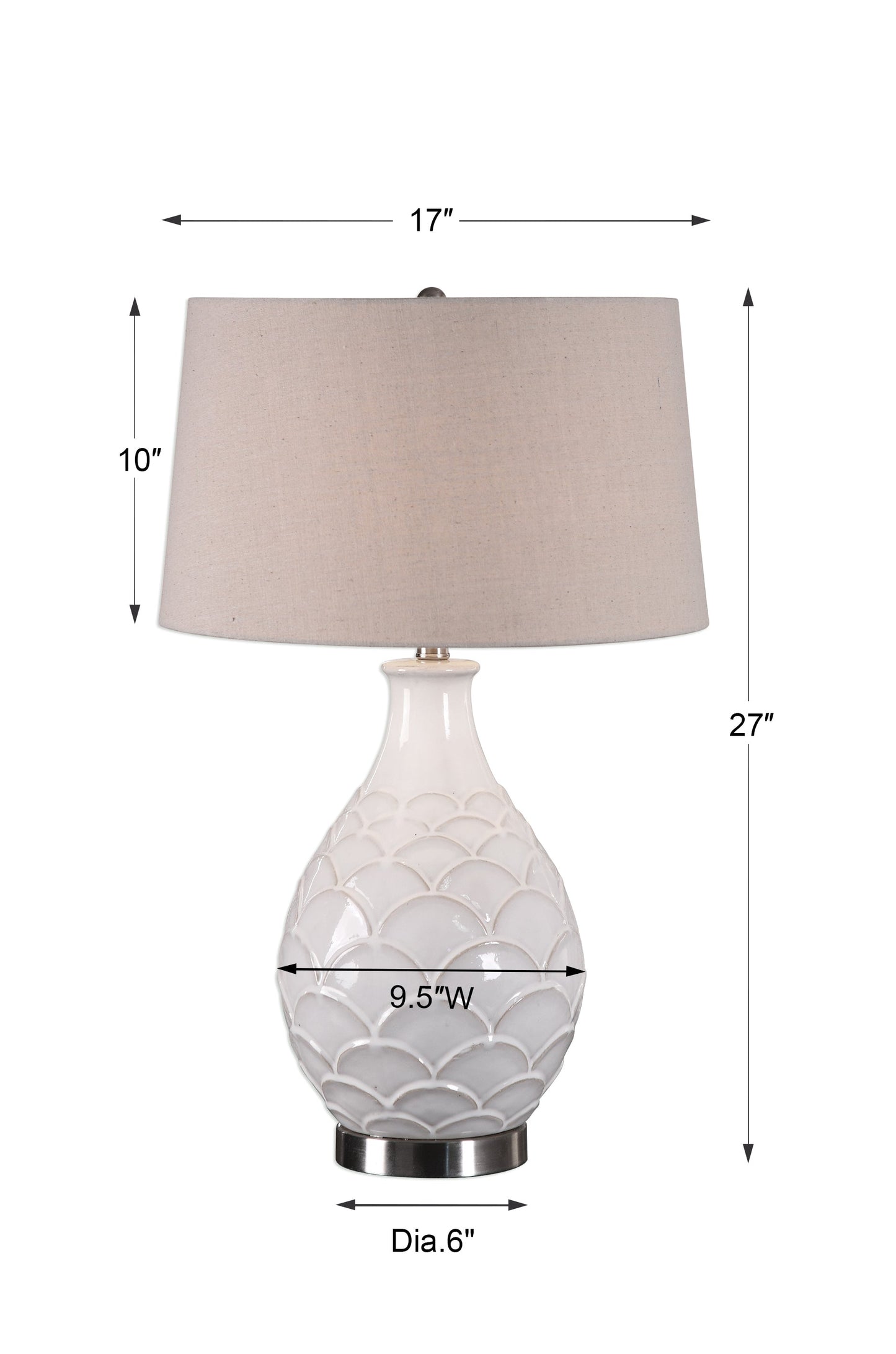 Uttermost Camellia Glossed White Table Lamp