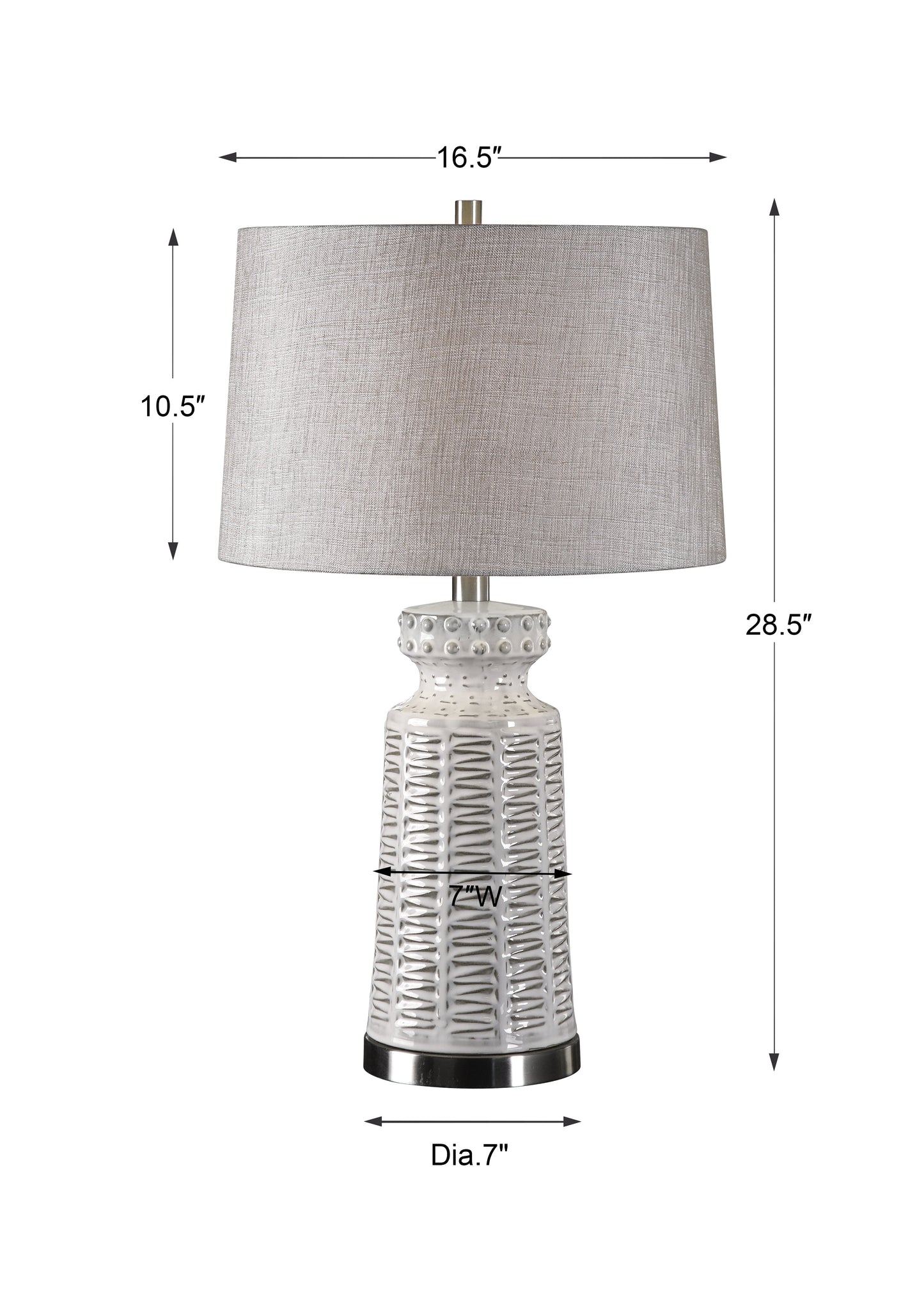 Uttermost Kansa Distressed White Table Lamp