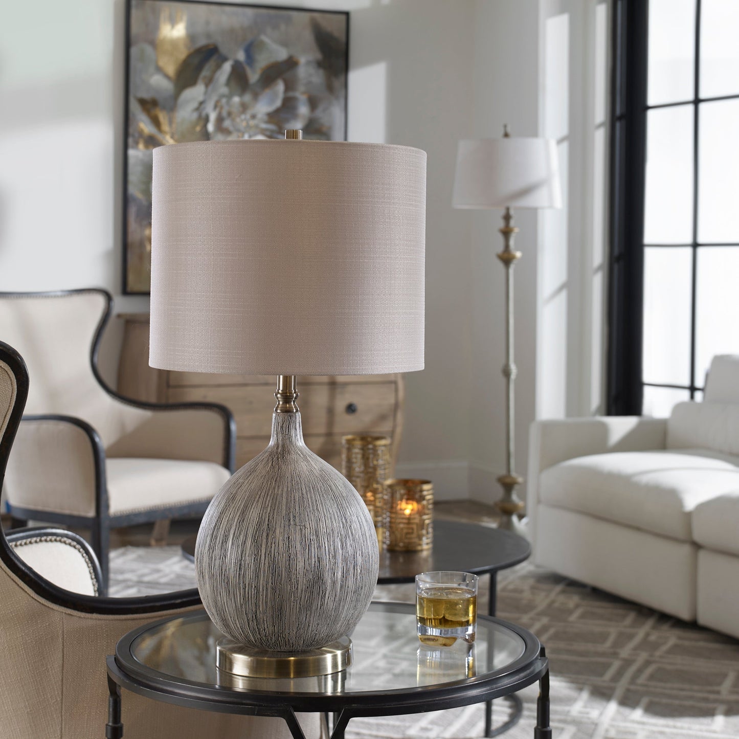 Uttermost Hedera Textured Ivory Table Lamp