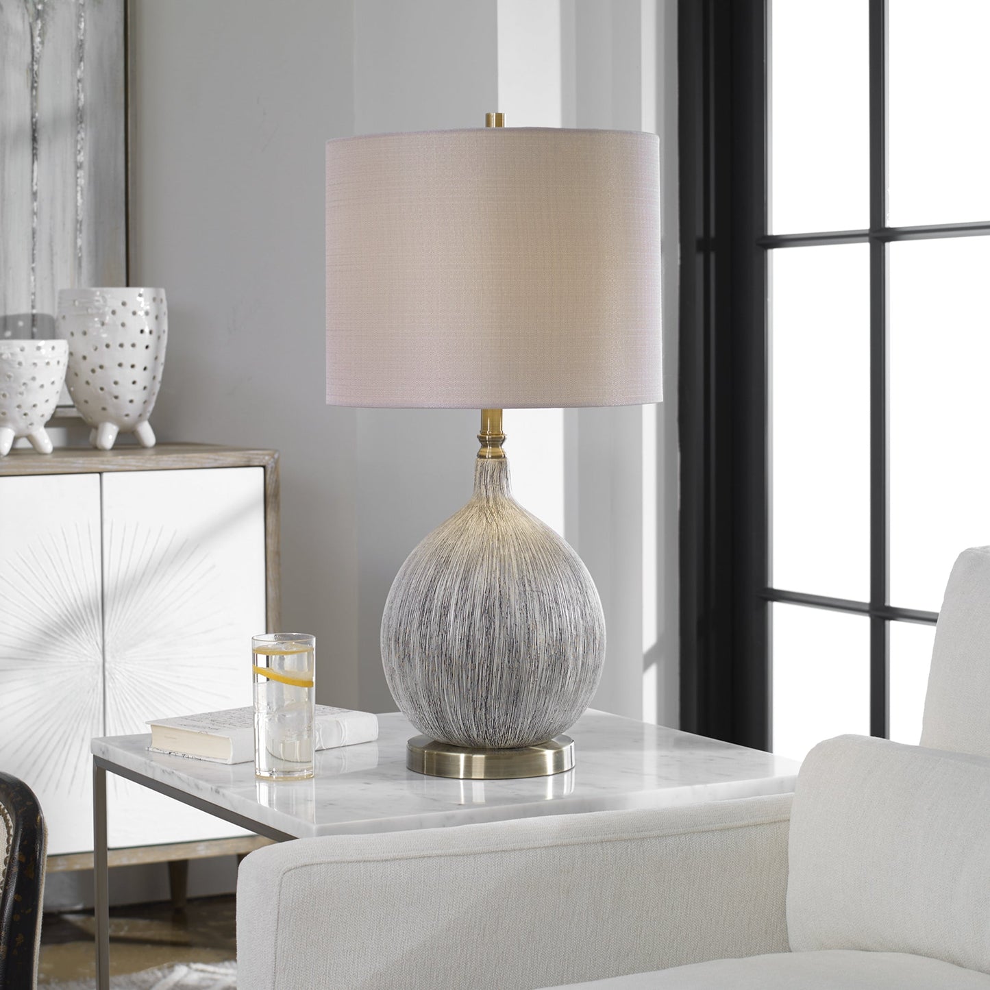 Uttermost Hedera Textured Ivory Table Lamp