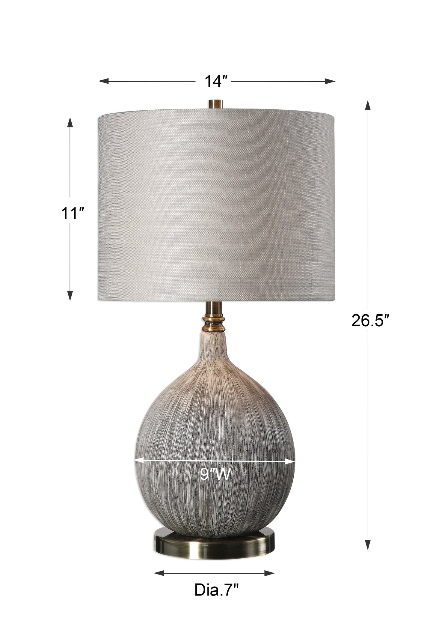 Uttermost Hedera Textured Ivory Table Lamp