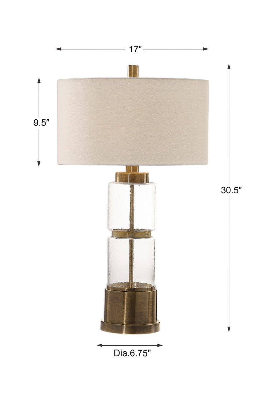 Uttermost Vaiga Glass Column Lamp