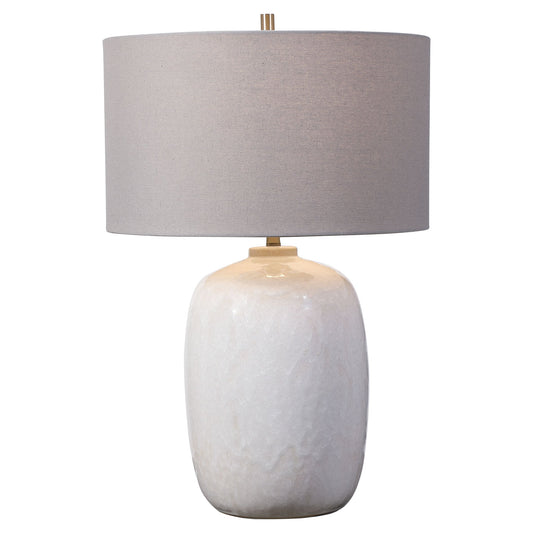 Uttermost Winterscape White Glaze Table Lamp