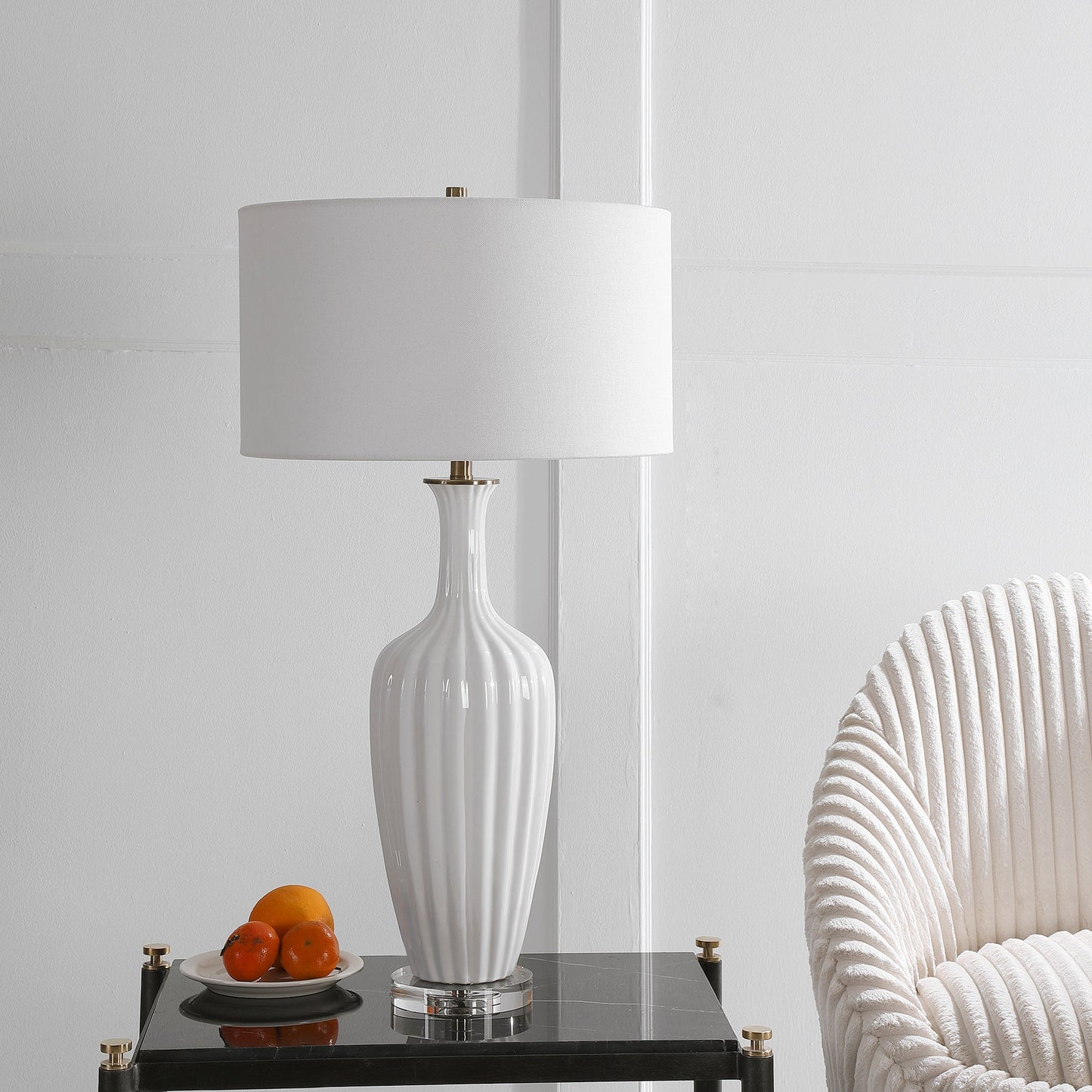 Uttermost Strauss White Ceramic Table Lamp