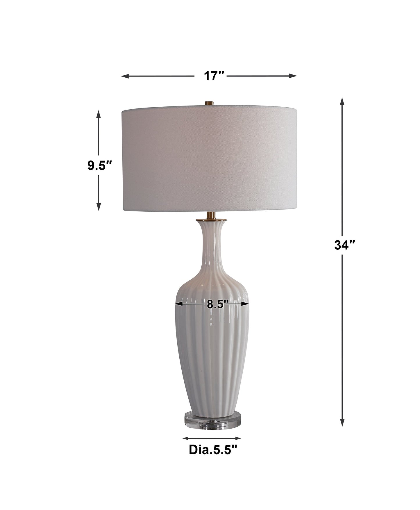 Uttermost Strauss White Ceramic Table Lamp