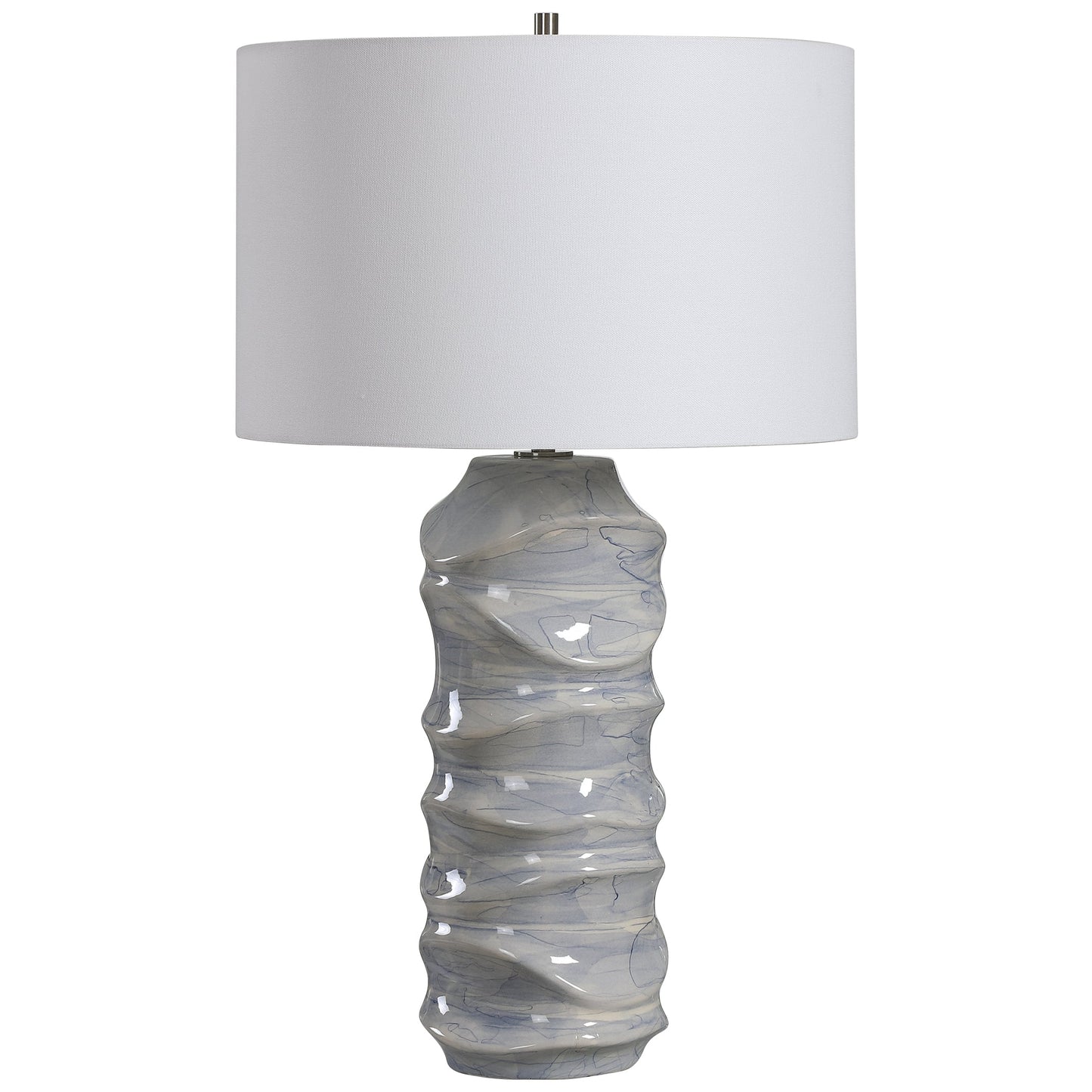 Uttermost Waves Blue & White Table Lamp