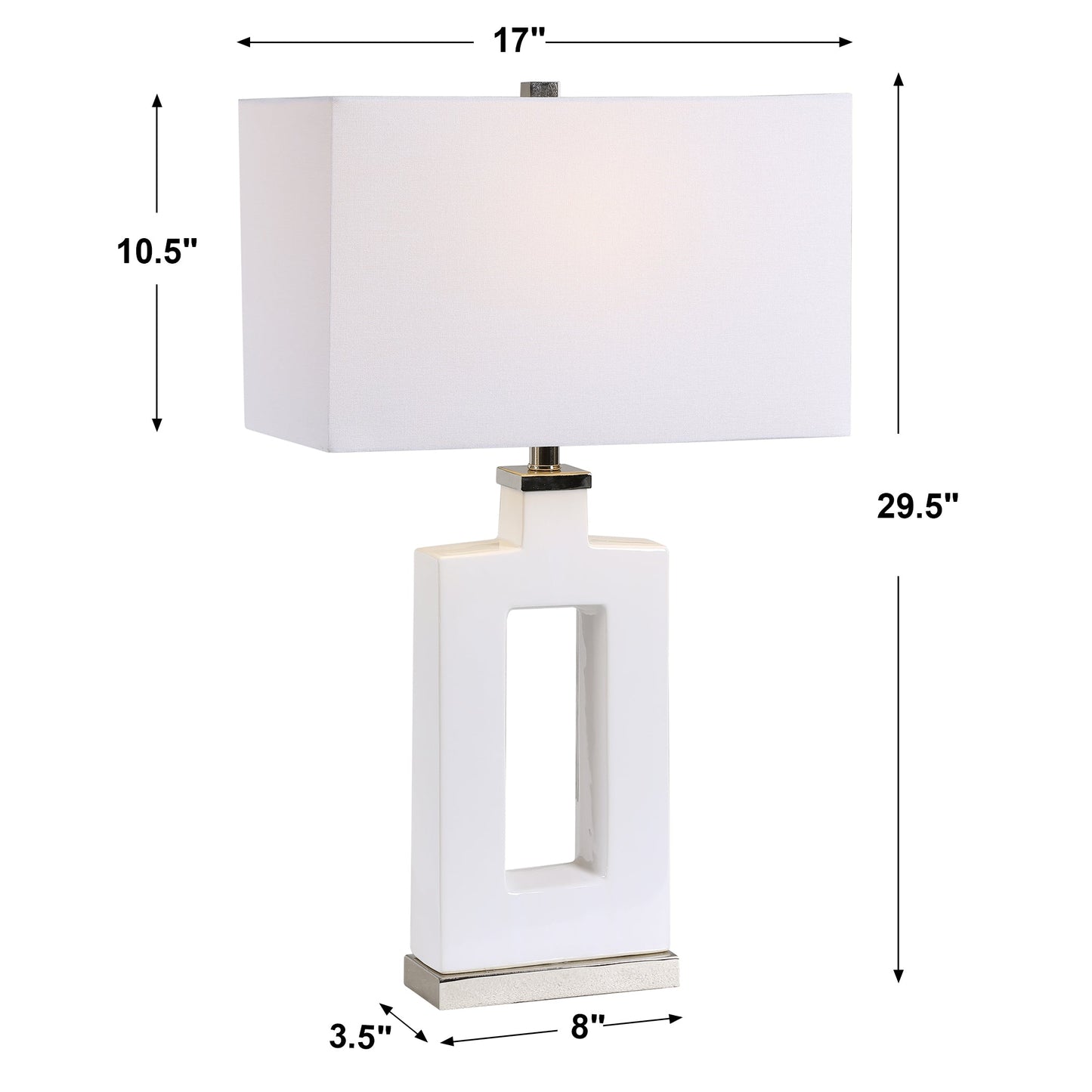 Uttermost Entry Modern White Table Lamp