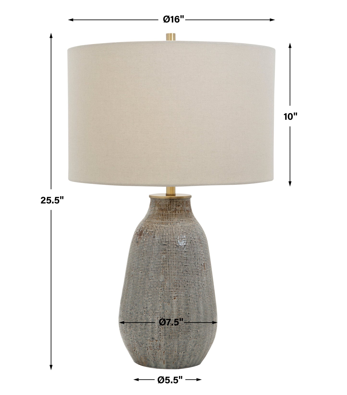 Uttermost Monacan Gray Textured Table Lamp