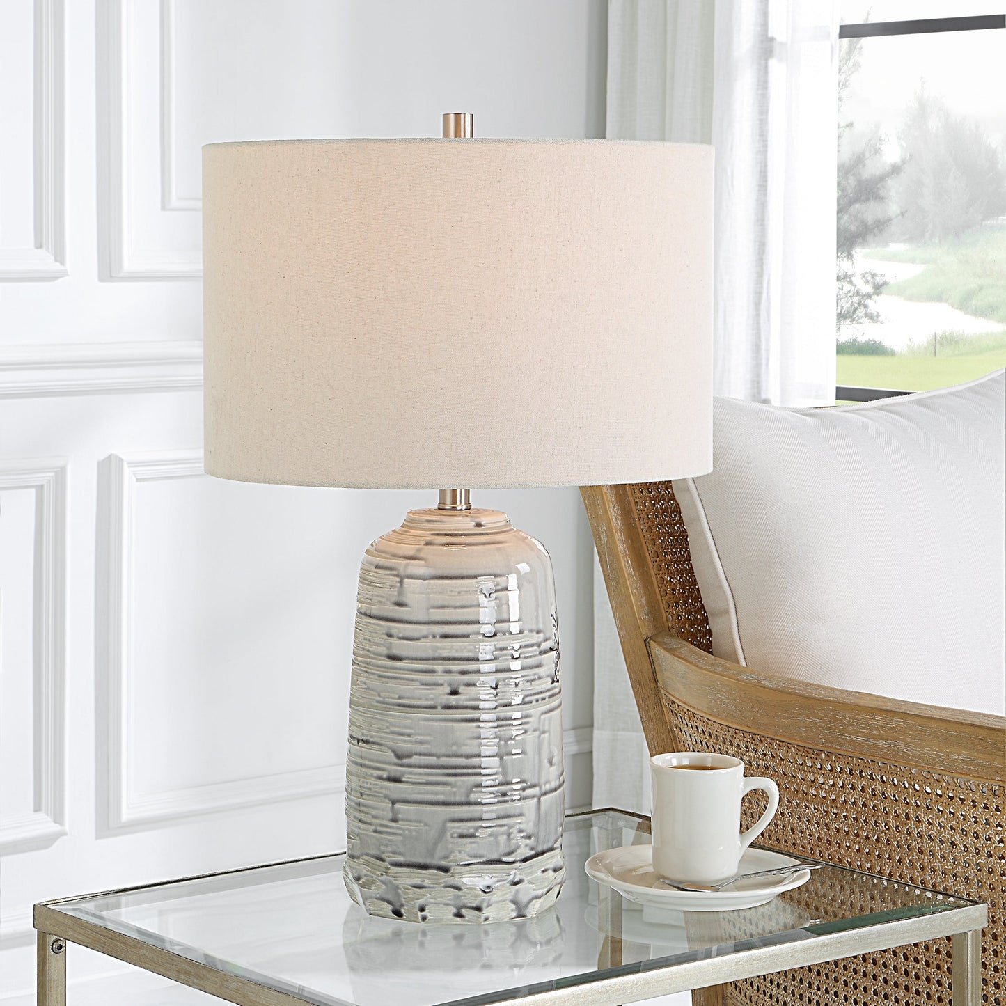 Uttermost Cyclone Ivory Table Lamp