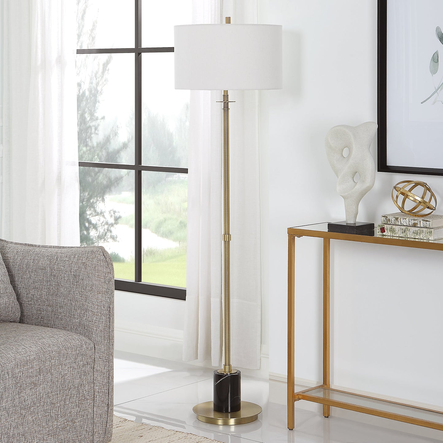 Uttermost Guard Brass Floor Lamp