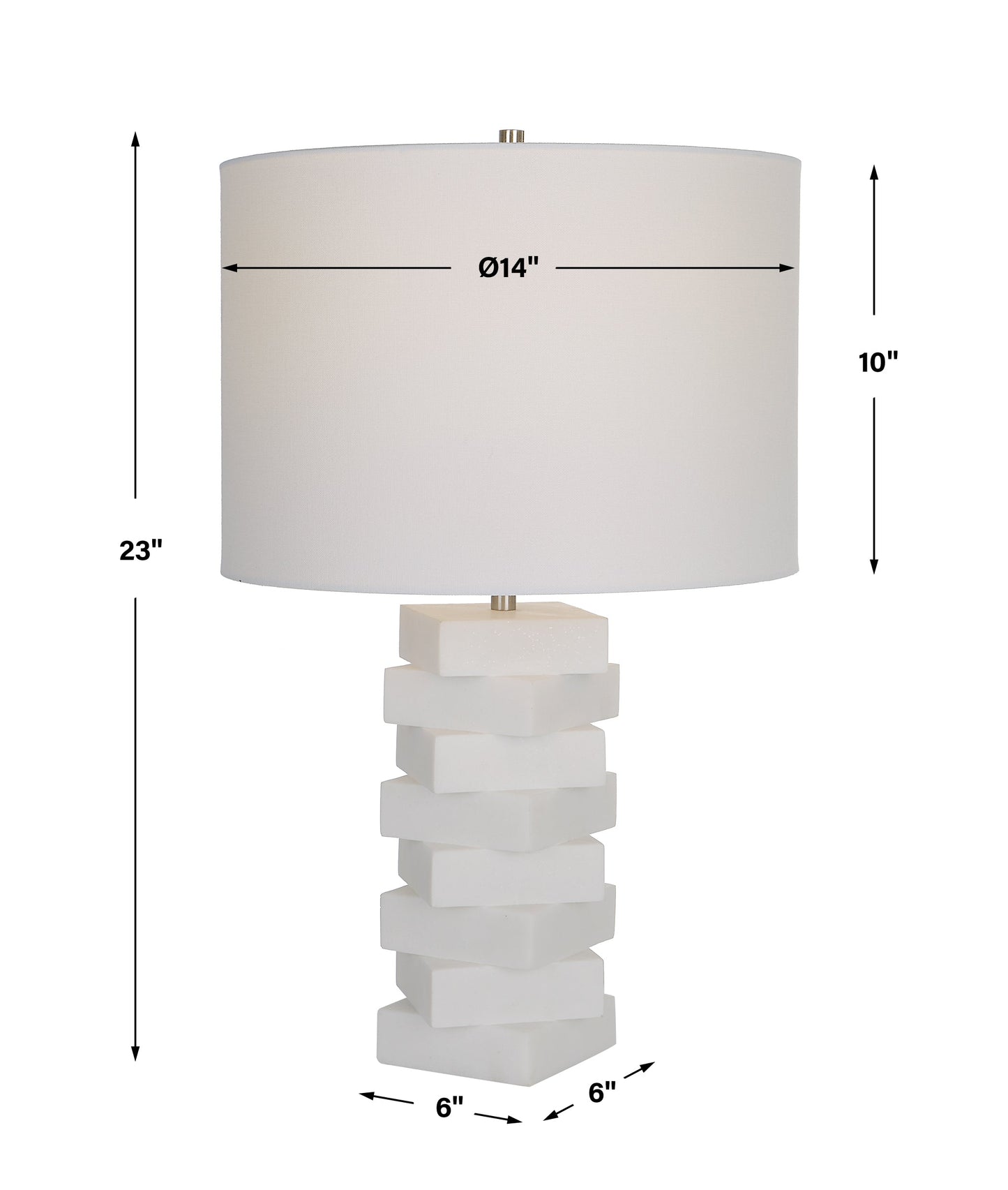 Uttermost Ascent White Geometric Table Lamp