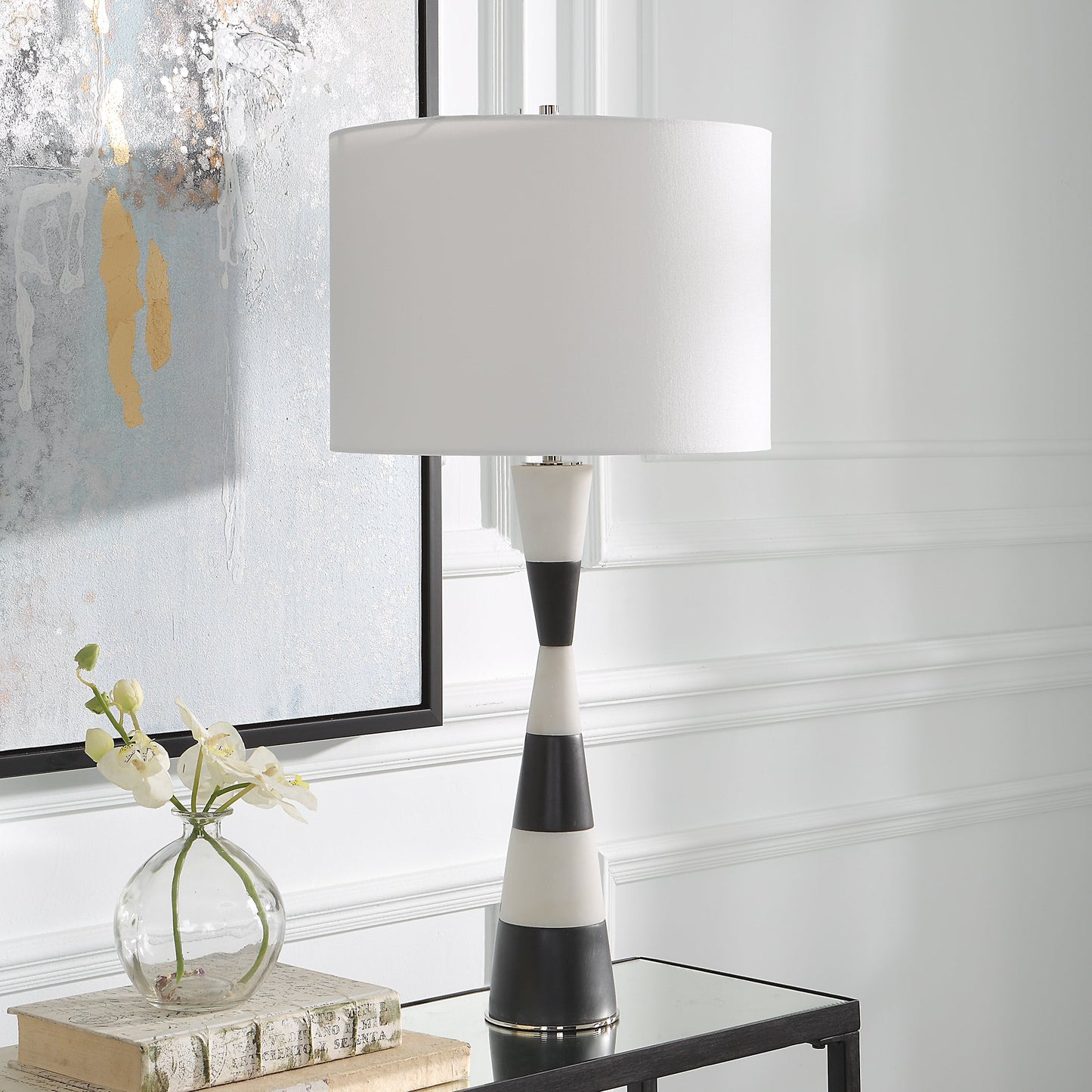 Uttermost Bandeau Banded Stone Table Lamp