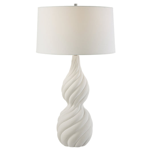 Uttermost Twisted Swirl White Table Lamp